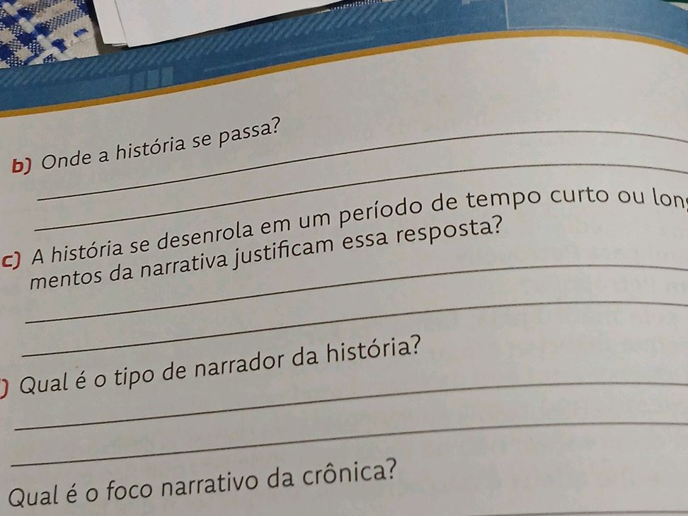 b) Onde a história se passa? c) A história | StudyX