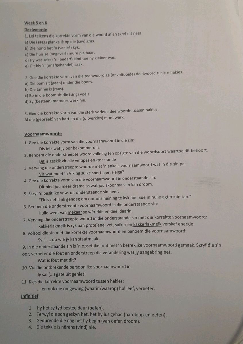 1. Lei telkens die korrekte vorm van die | StudyX