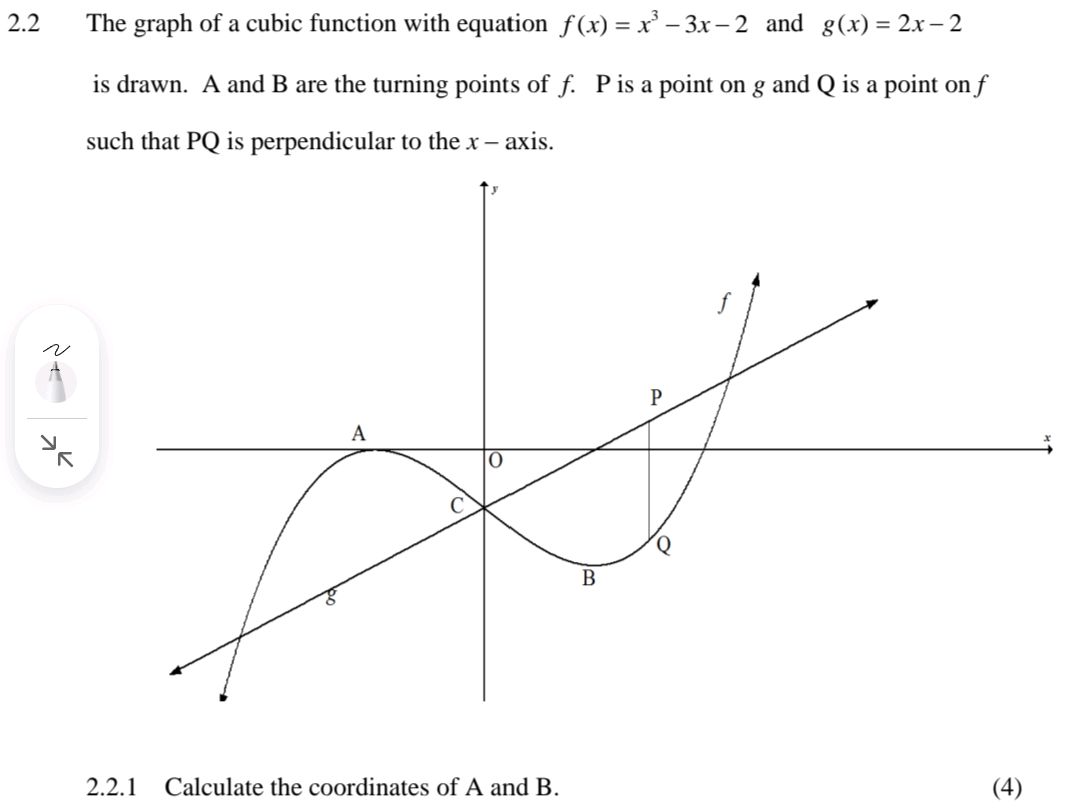 Cubic Graph Questions 2.2 The graph of a cubic function with | StudyX