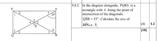 In the diagram alongside, PQRS is a | StudyX