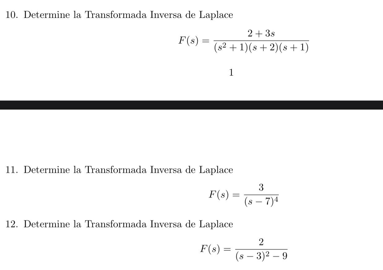 Transformadas Inversas 10. Determine la Transformada Inversa de | StudyX