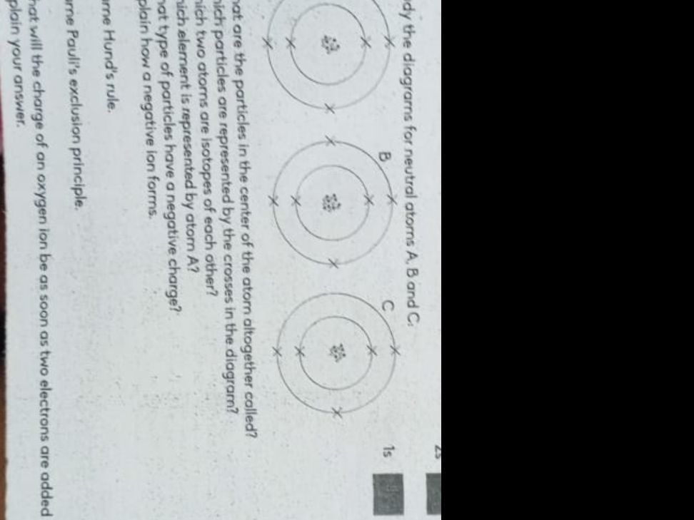 Study the diagrams for neutral atoms A, B | StudyX