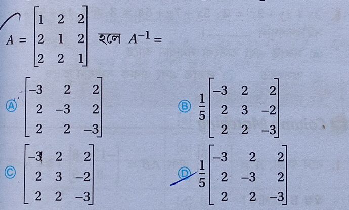 Given matrix $A = 1 2 2 2 1 2 | StudyX