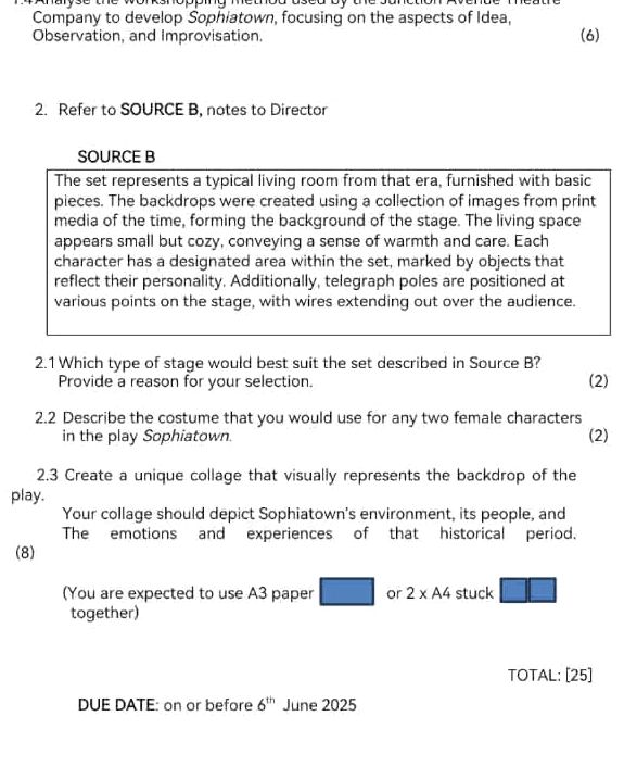 Source B Paper Refer to SOURCE B, notes to Director SOURCE