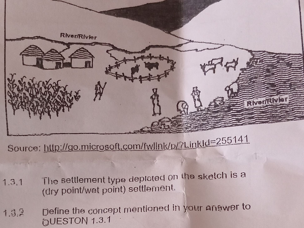 1.3.1 The settlement type depicted on the | StudyX