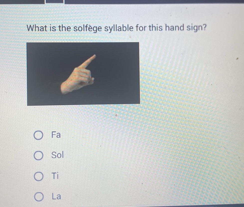 F Syllable Hand Sign What is the solfège syllable for this hand | StudyX