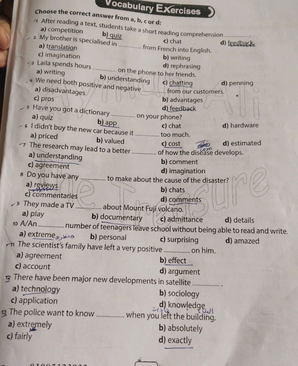 Choose the correct answer from a, b, c or d: | StudyX
