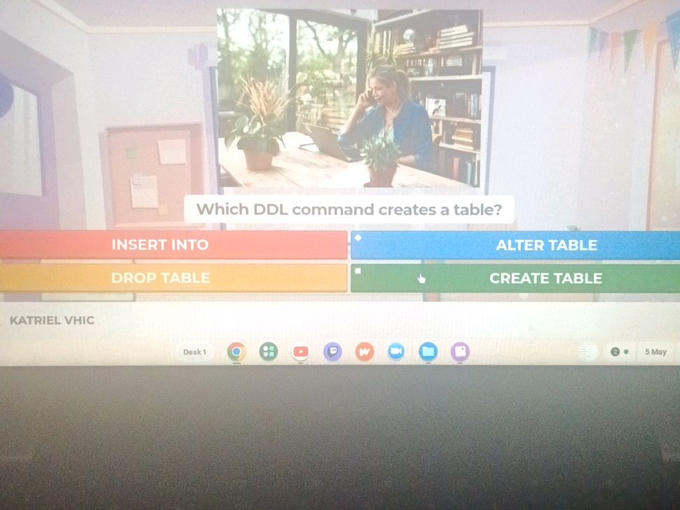 Which DDL command creates a table? INSERT | StudyX