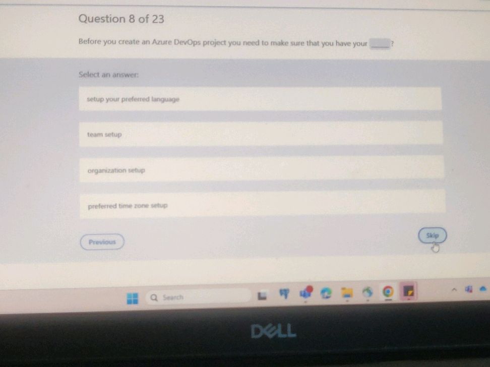 Question 8 of 23 Before you create an Azure | StudyX