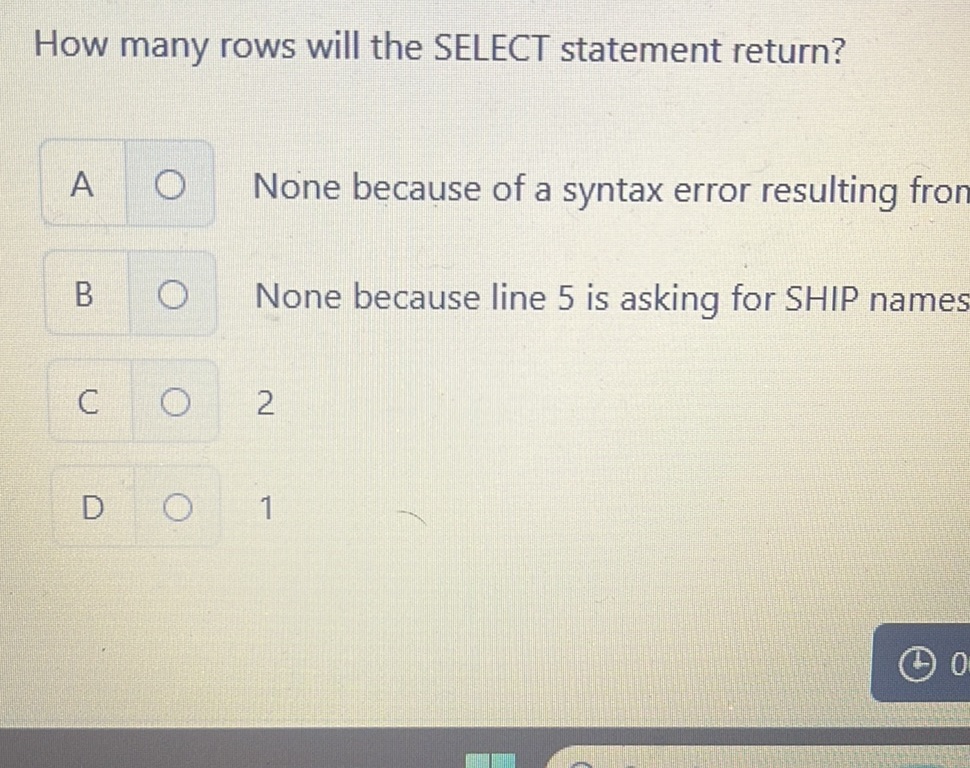 How many rows will the SELECT statement | StudyX