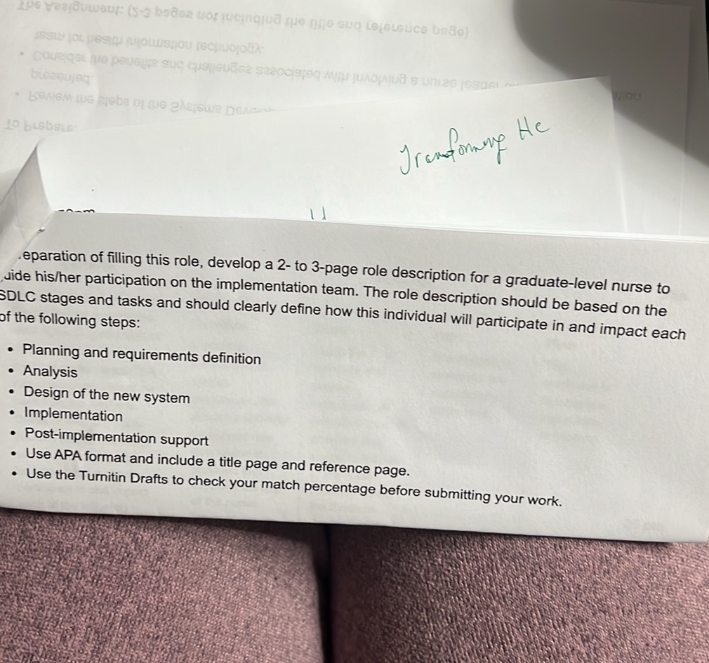 Develop a 2- to 3-page role description for