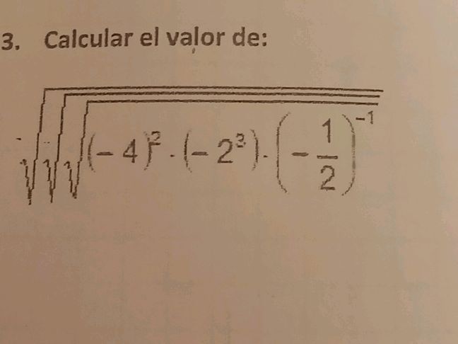 3. Calcular el valor de: $ [3]{(-4)^2 | StudyX