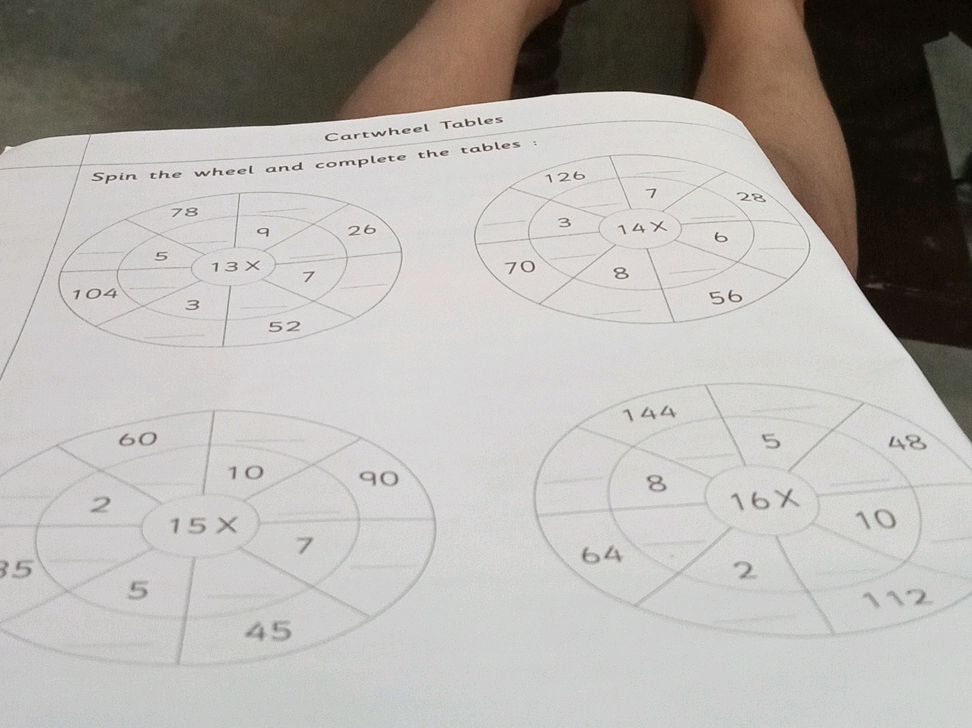 Spin the wheel and complete the tables : | StudyX