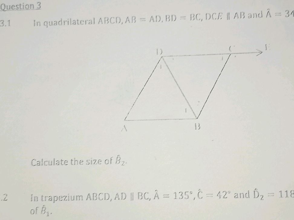 3.1 In quadrilateral ABCD, AB = AD, BD = BC, | StudyX