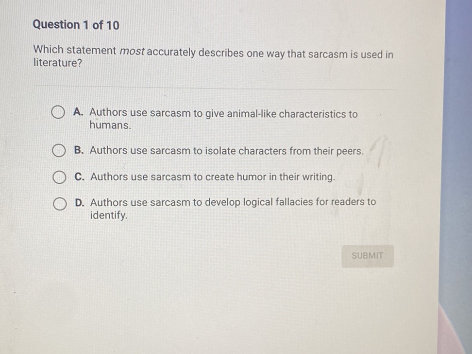 Question 1 of 10 Which statement *most* | StudyX