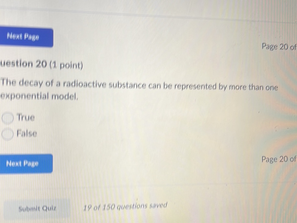 Question 20 (1 point) The decay of a | StudyX
