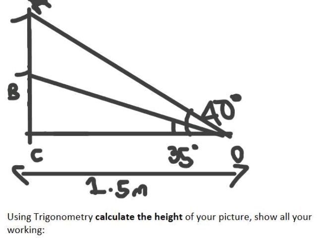 Trigonometry Height Problem Using Trigonometry calculate the height of | StudyX