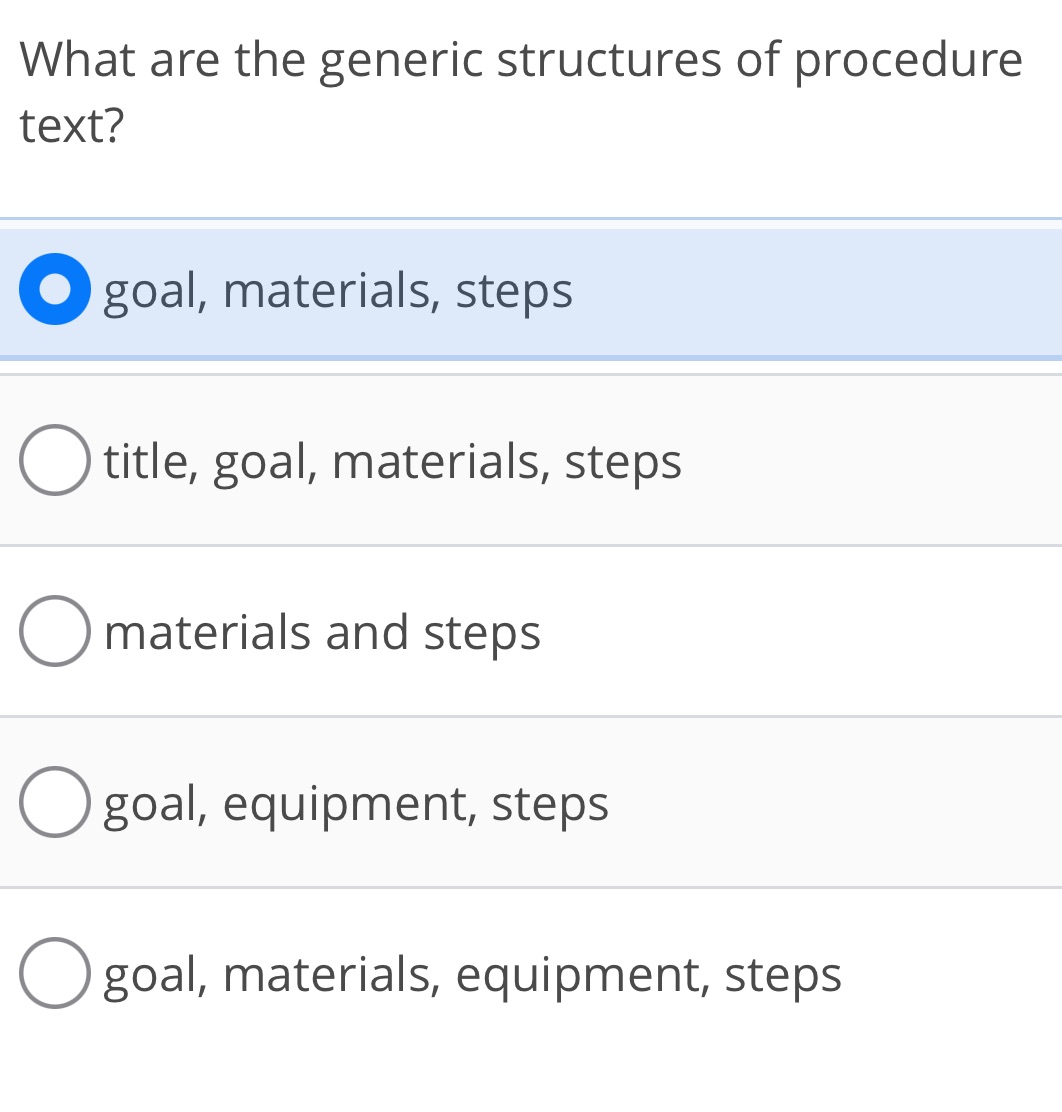 What are the generic structures of procedure | StudyX