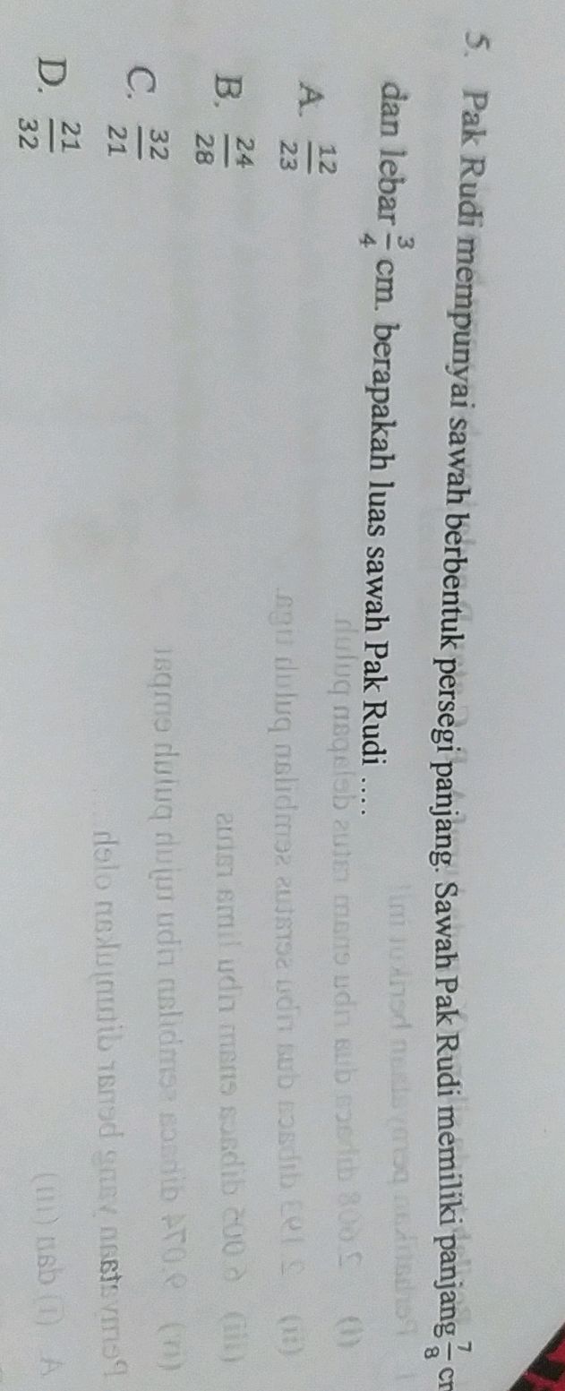 5. Pak Rudi mempunyai sawah berbentuk | StudyX