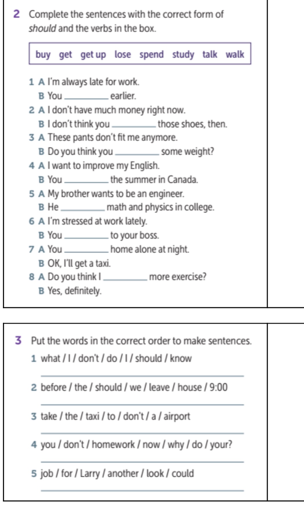 2 Complete the sentences with the correct | StudyX