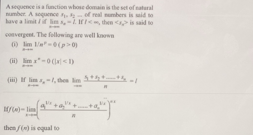 A sequence is a function whose domain is the | StudyX