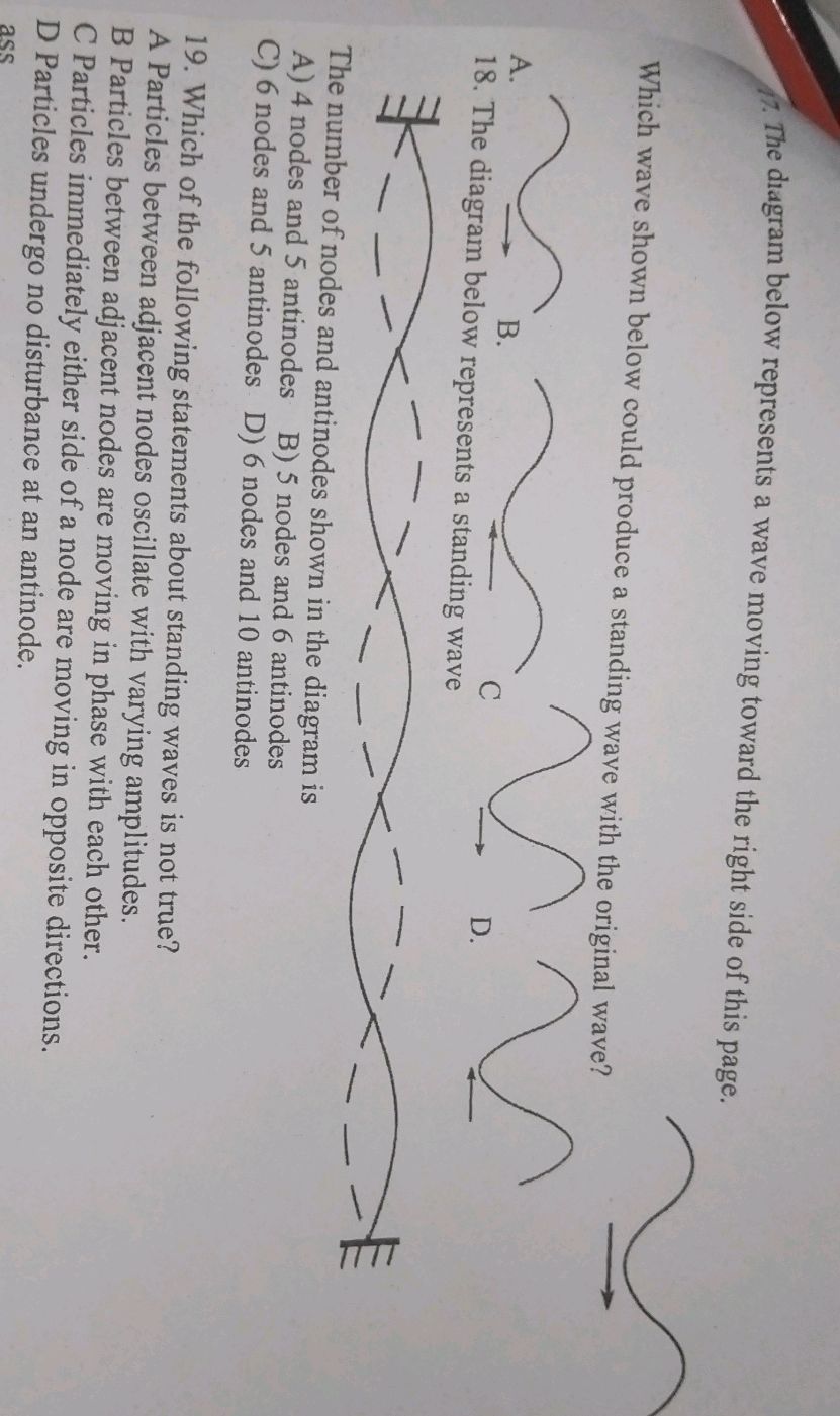 17. The diagram below represents a wave | StudyX