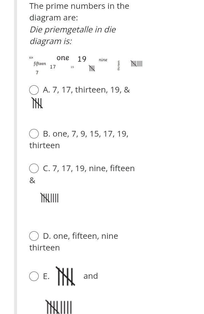 The prime numbers in the diagram are: Die | StudyX