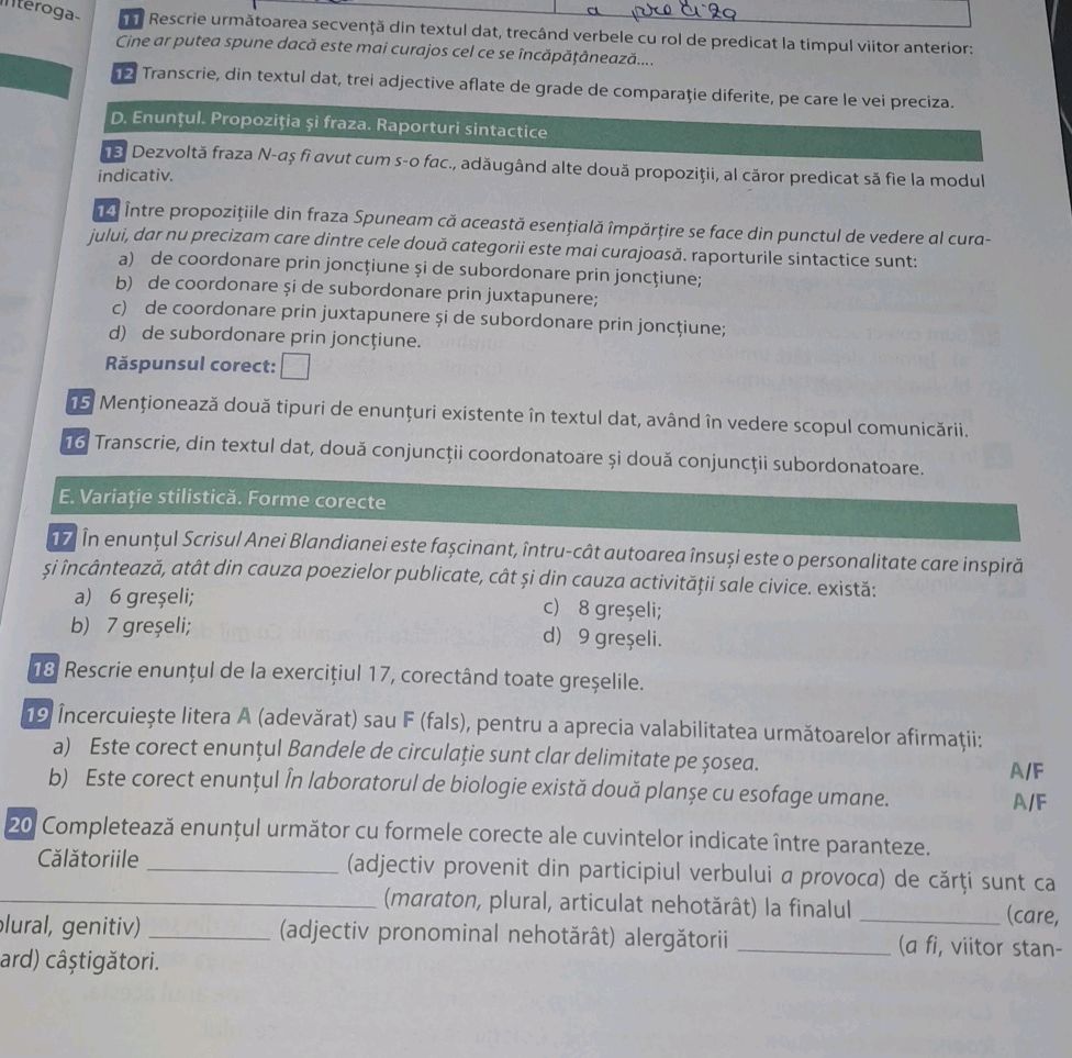 Viitor Standard 11 Rescrie următoarea secvență din textul | StudyX