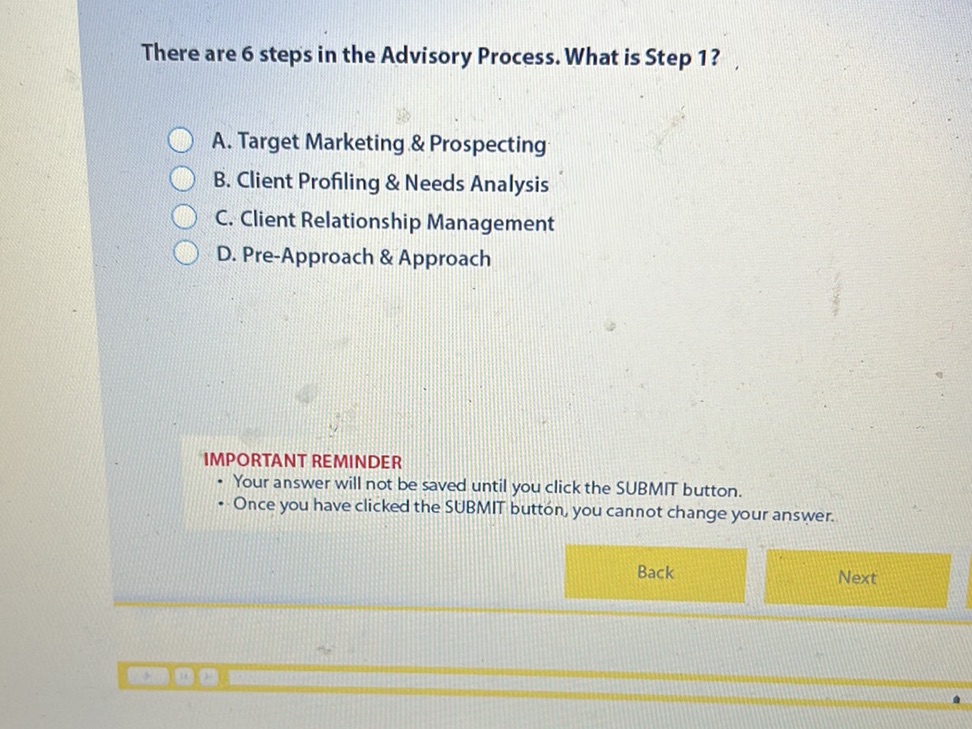 There are 6 steps in the Advisory Process.