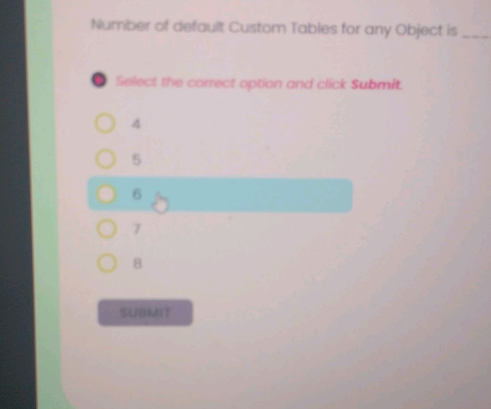 Number of default Custom Tables for any | StudyX