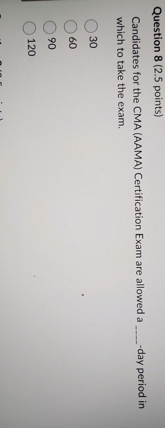 Question 8 2 5 Points Candidates For The Studyx