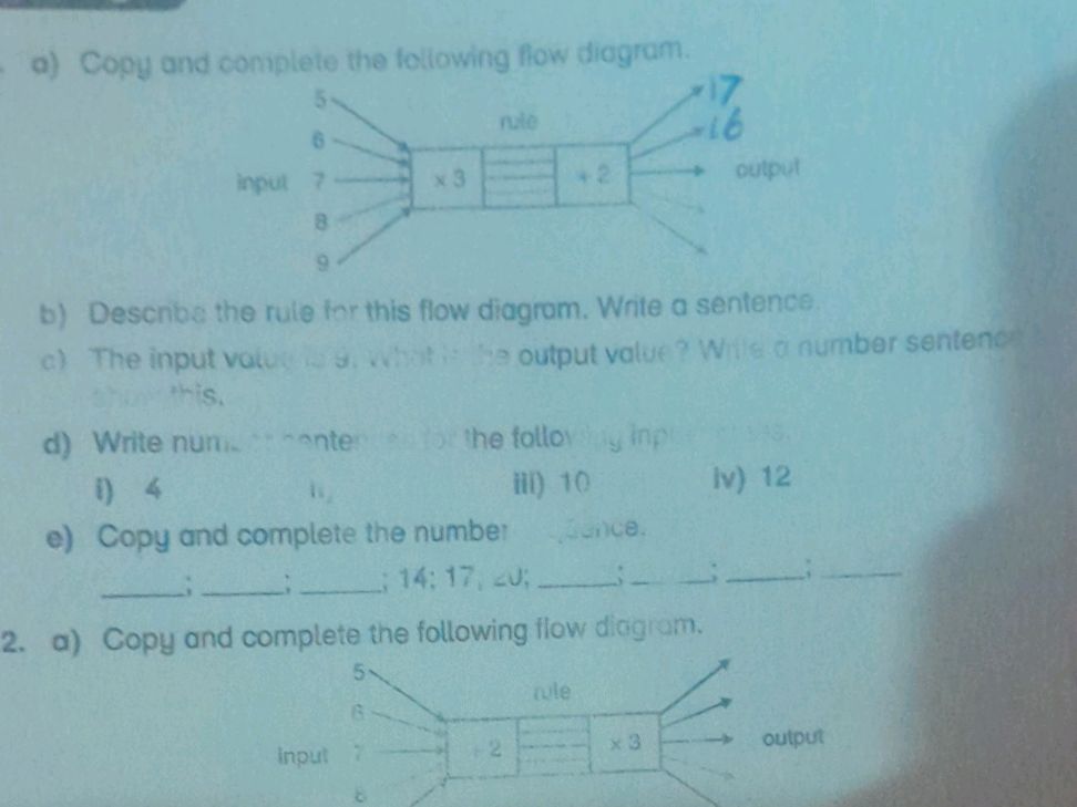 a) Copy and complete the following flow | StudyX