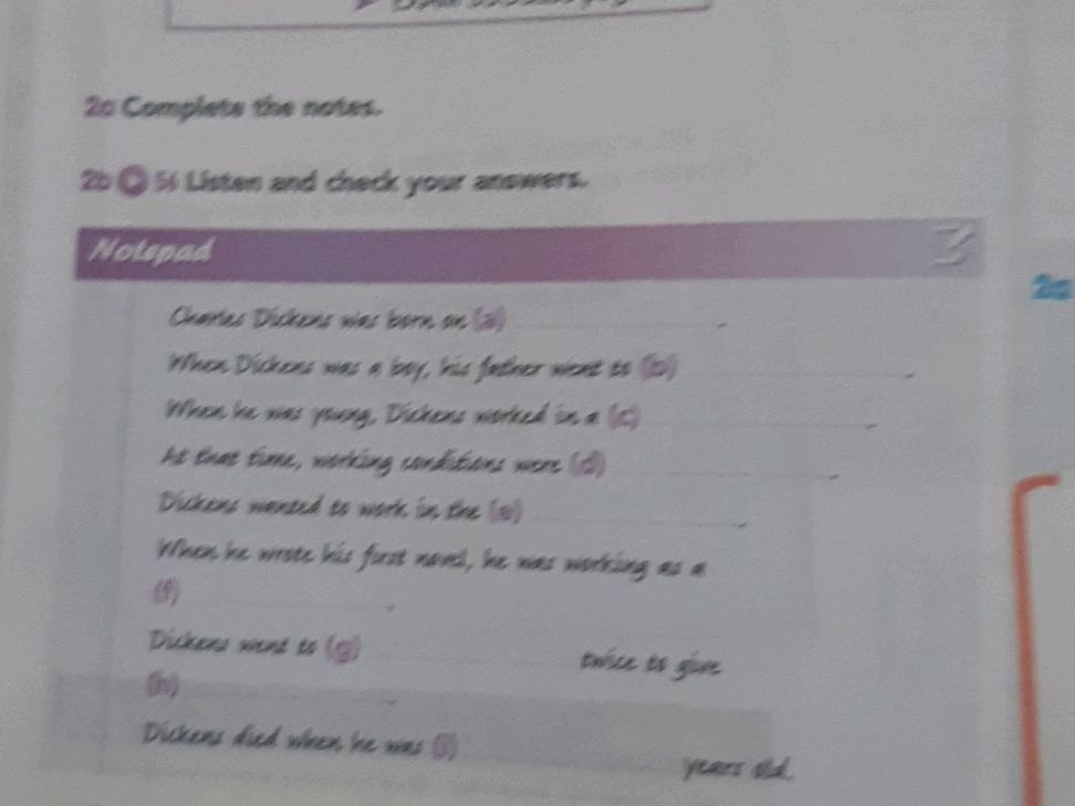 20 Complete the notes. 2b 5 Listen and | StudyX
