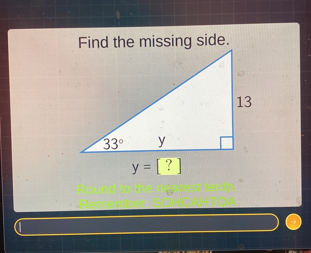 Find the missing side of a right triangle | StudyX