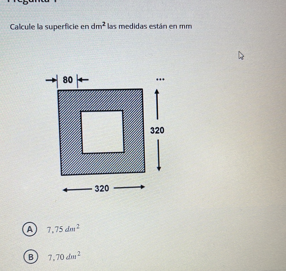 Calcule la superficie en $dm^2$ las medidas | StudyX