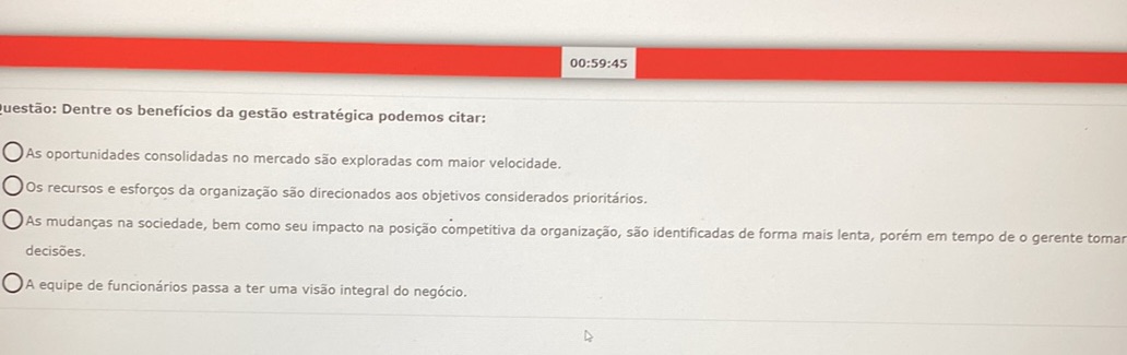 Questão: Dentre os benefícios da gestão | StudyX
