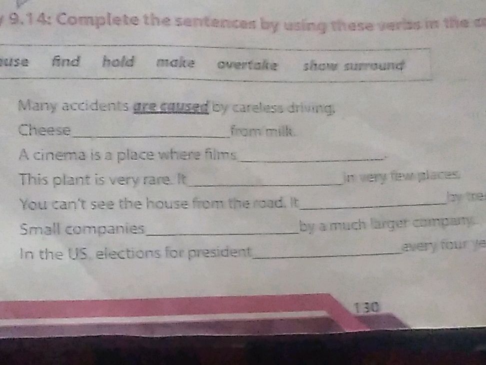 Complete These Questions 9.14: Complete the sentences by using these