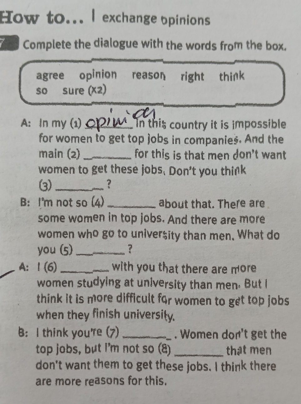 Complete the dialogue with the words from | StudyX