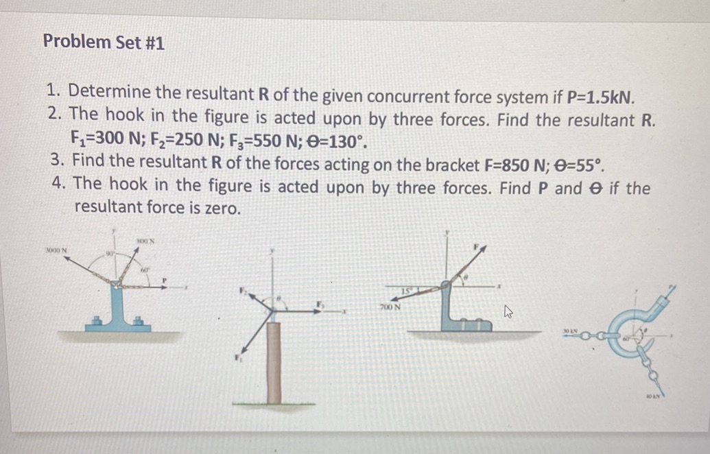 1. Determine the resultant R of the given | StudyX
