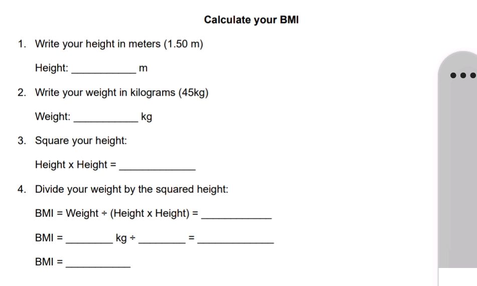 Picture of Calculate your BMI 1. Write your height in | StudyX