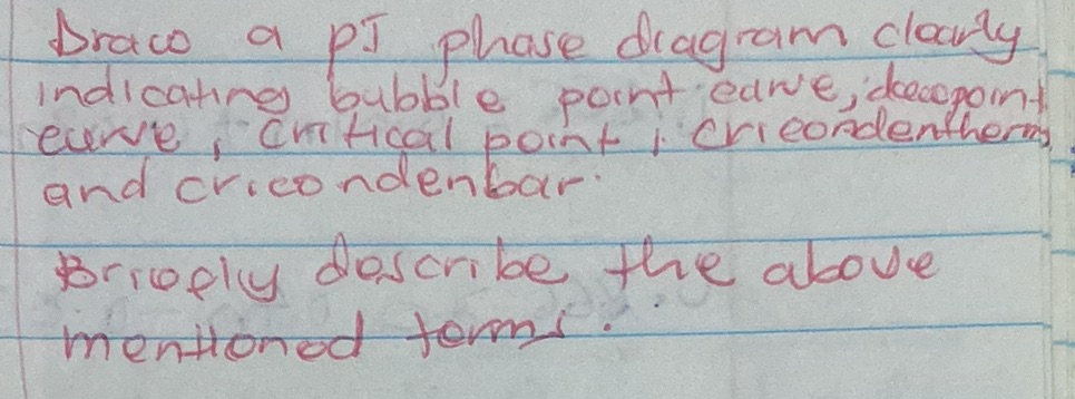 Draw a pT phase diagram clearly indicating | StudyX