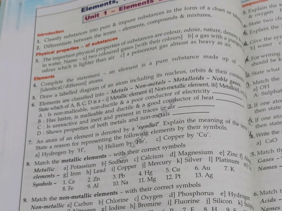 4. Complete the statement — an element is a | StudyX