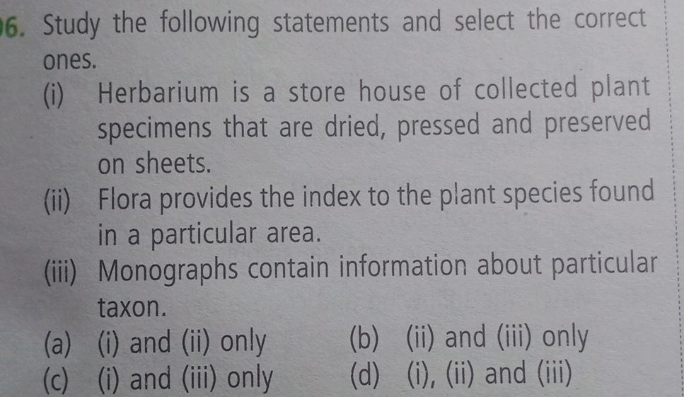 6. Study the following statements and select | StudyX