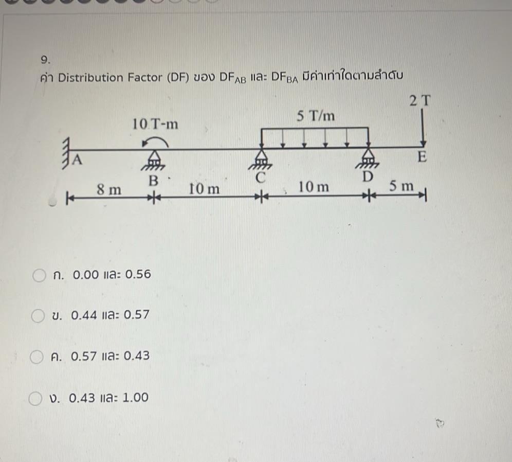 9. ค่า Distribution Factor (DF) ของ DFAB และ | StudyX