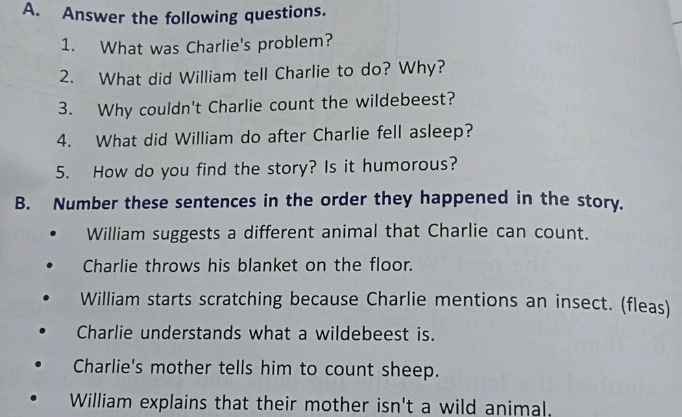 William Questions A. Answer the following questions. 1. What | StudyX