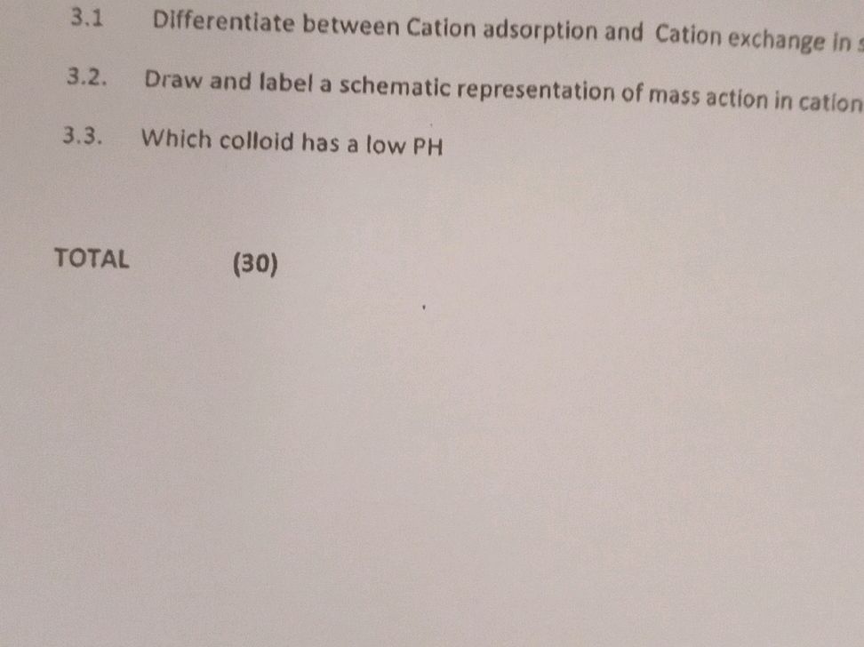3.1 Differentiate between Cation adsorption | StudyX