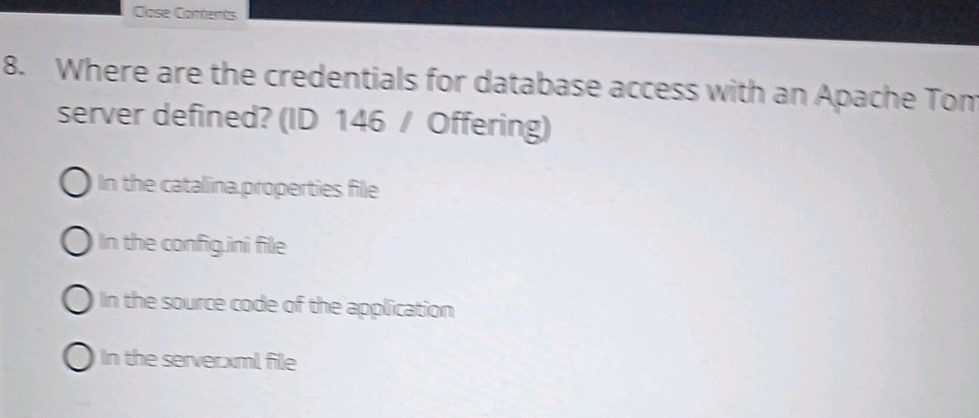 Where are the credentials for database