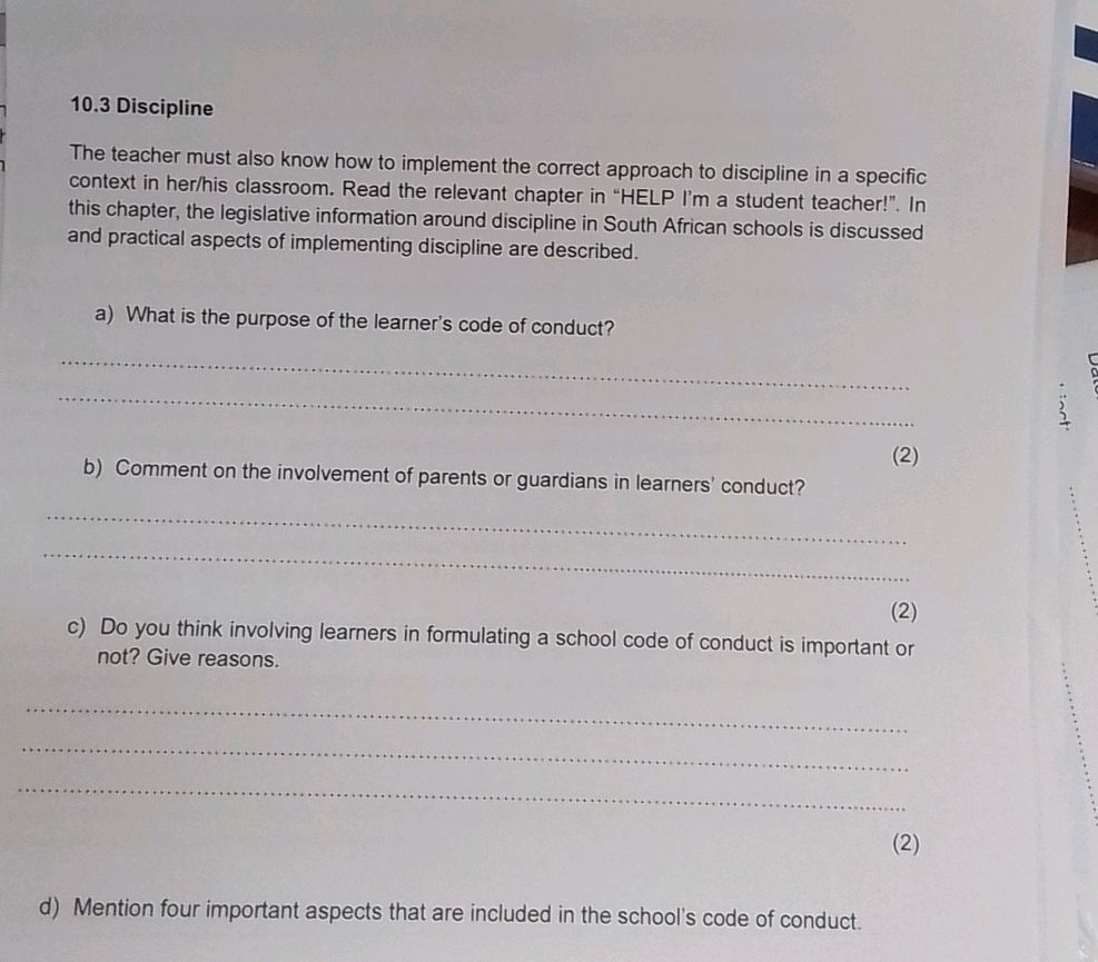 a) What is the purpose of the learner's code | StudyX
