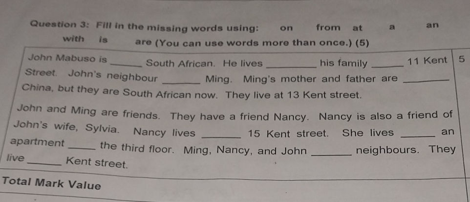 Question 3: Fill in the missing words using: | StudyX