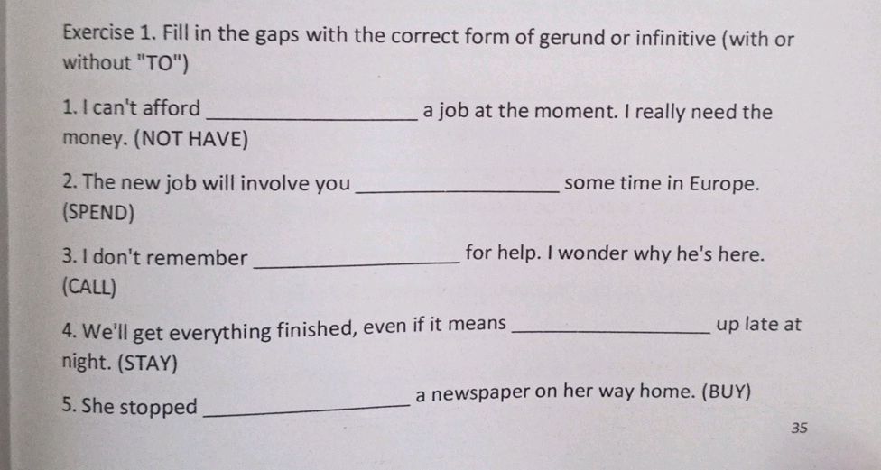 Exercise 1. Fill in the gaps with the | StudyX